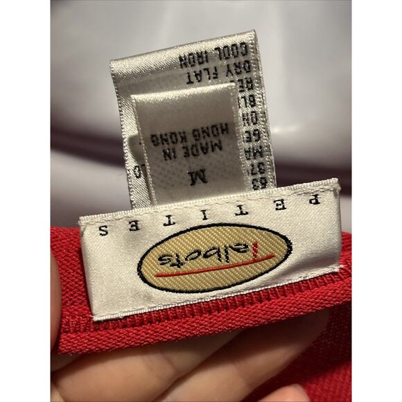 Talbots Women’s Red Crew neck LS Ribbed Knit Stretchy Dressy Top Shirt PM - Picture 8 of 9